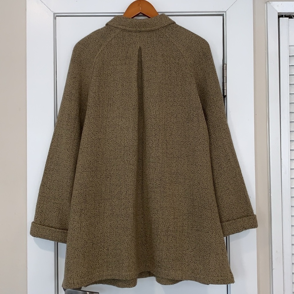 Vtg J Jill Retro Woven Pleat Back Wool Swing Coat M - Picture 2 of 15